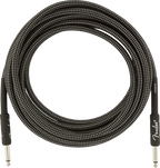 Fender Professional Series 15ft gray tweed guitar cable, high-quality instrument lead for electric guitars and amplifiers.