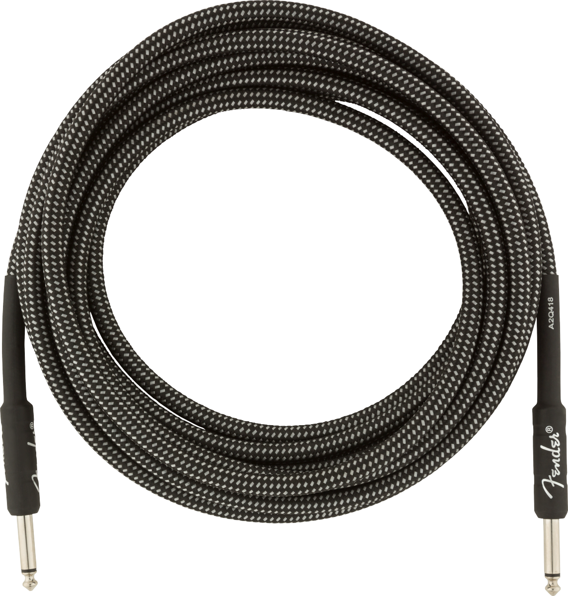 Fender Professional Series 15ft gray tweed guitar cable, high-quality instrument lead for electric guitars and amplifiers.