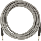 Fender Professional Series 18.6ft white tweed guitar cable, instrument lead for electric guitars, with durable connectors.