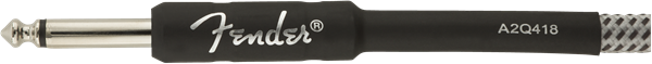 Fender Professional Series 18.6ft white tweed guitar cable, high-quality instrument lead with durable connectors and flexible design.