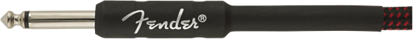 Fender Professional Series 25ft guitar cable in red tweed, showing the length and classic style of the instrument lead.