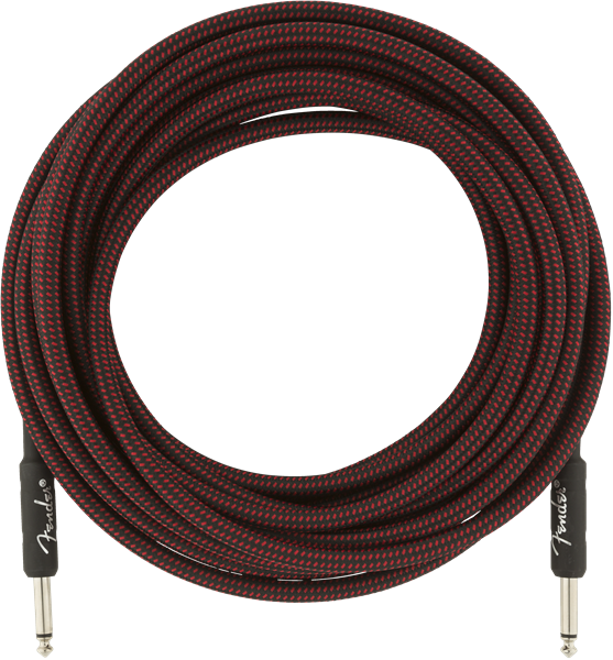 Fender Professional Series 25ft red tweed guitar cable, a high-quality instrument lead for electric guitars.