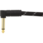 Fender Deluxe Series 6-inch black angle/angle guitar cables in tweed, 2-pack, for reliable instrument connection.