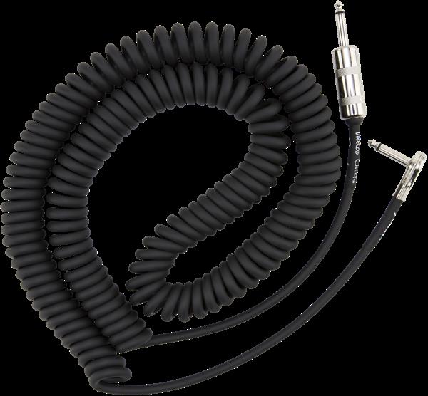 Fender Hendrix Voodoo Child guitar cable in black, 10-foot length, with durable connectors and flexible design for electric guitar.