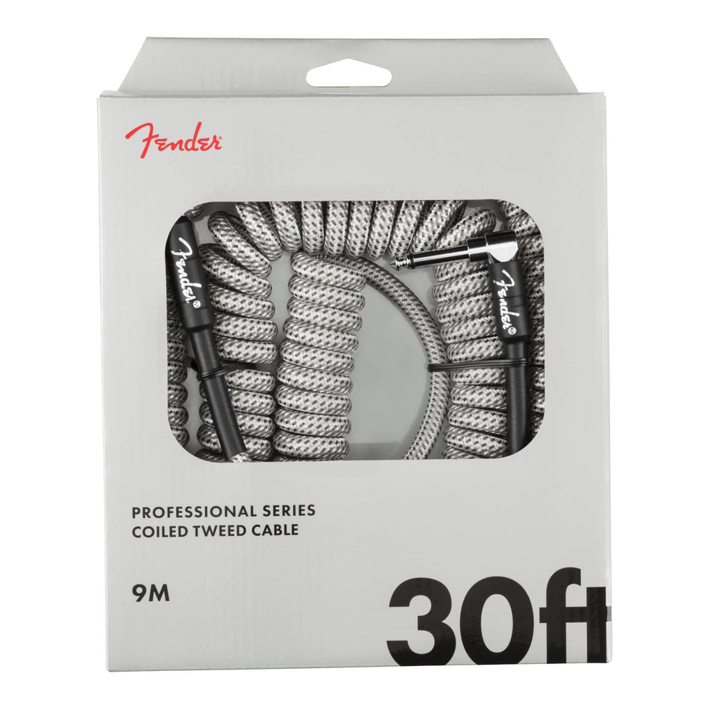 Fender Professional Coil 30ft Guitar Cable in White Tweed