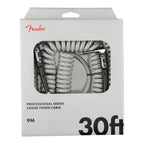 Fender Professional Coil 30ft Guitar Cable in White Tweed
