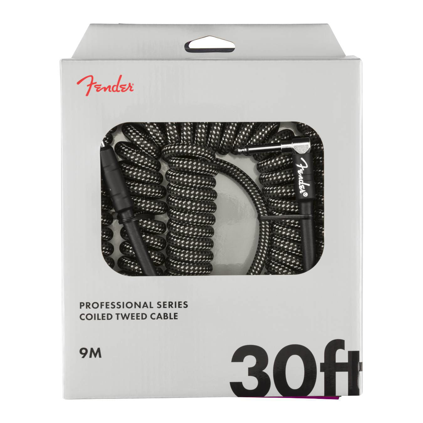 Fender Professional Coil 30ft Guitar Cable in Gray Tweed