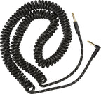 Fender Deluxe Coil 30ft black tweed guitar cable, a coiled instrument lead with durable construction and flexible length.