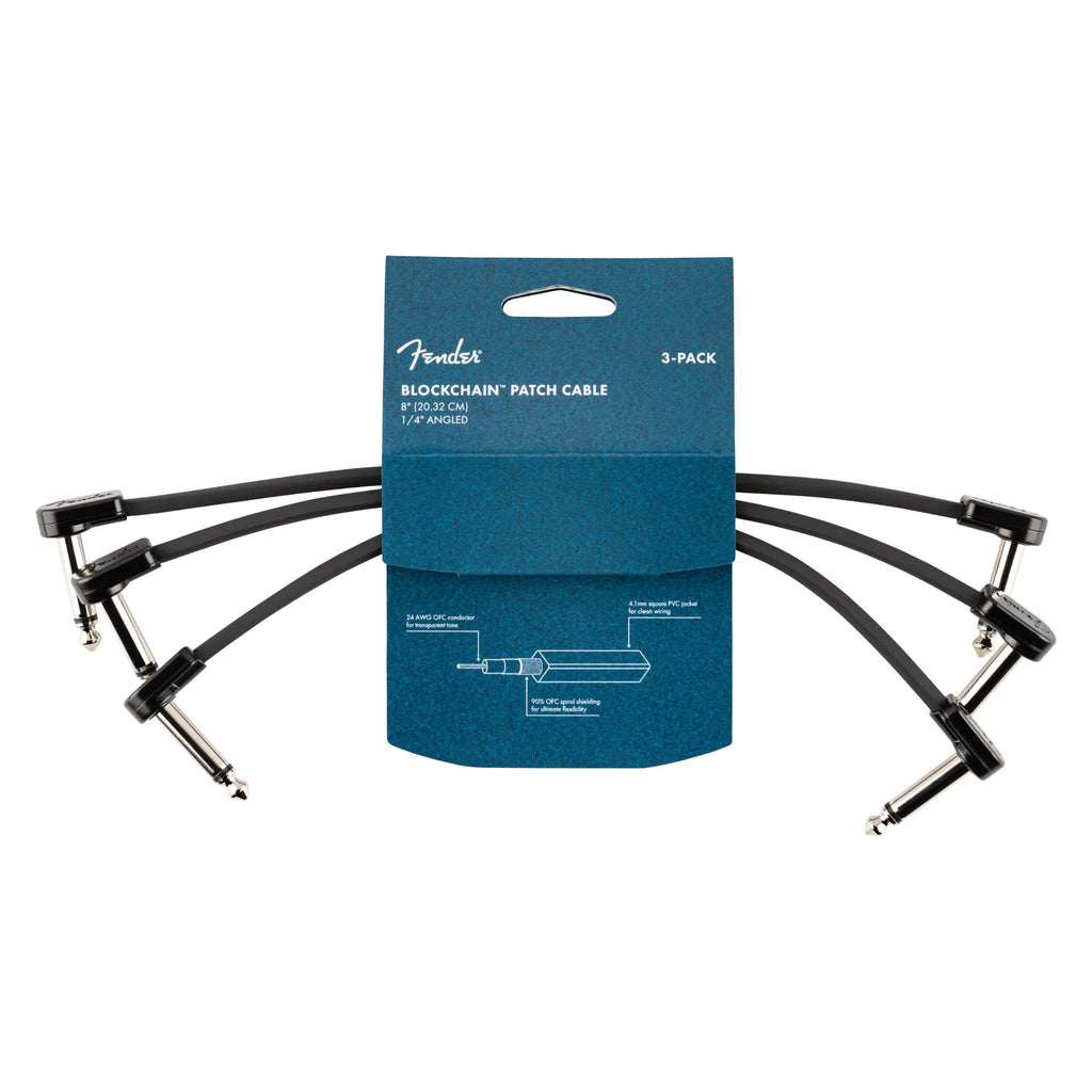 Fender Blockchain 8" Patch Cable 3-Pack Angle/Angle