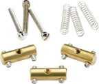 Fender Pure Vintage 52 Telecaster brass saddle set with three guitar bridge saddles for vintage-style Telecaster electric guitars.