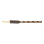 Fender Festival Pure Hemp 18.6ft brown stripe angled guitar lead cable for electric guitars, featuring natural hemp material and durable design.