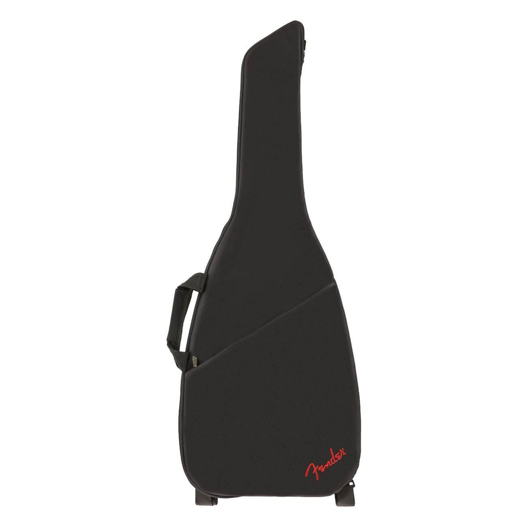Black Fender FE405 electric guitar gig bag with padded interior and sturdy handle for safe transportation of electric guitars.
