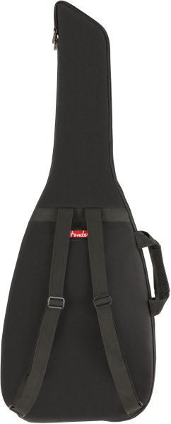 Black Fender FE405 electric guitar gig bag with padded handles and zipper closure for secure storage and transport of electric guitars.