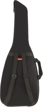 Black Fender FE405 electric guitar gig bag with padded handles and zipper closure for secure storage and transport of electric guitars.
