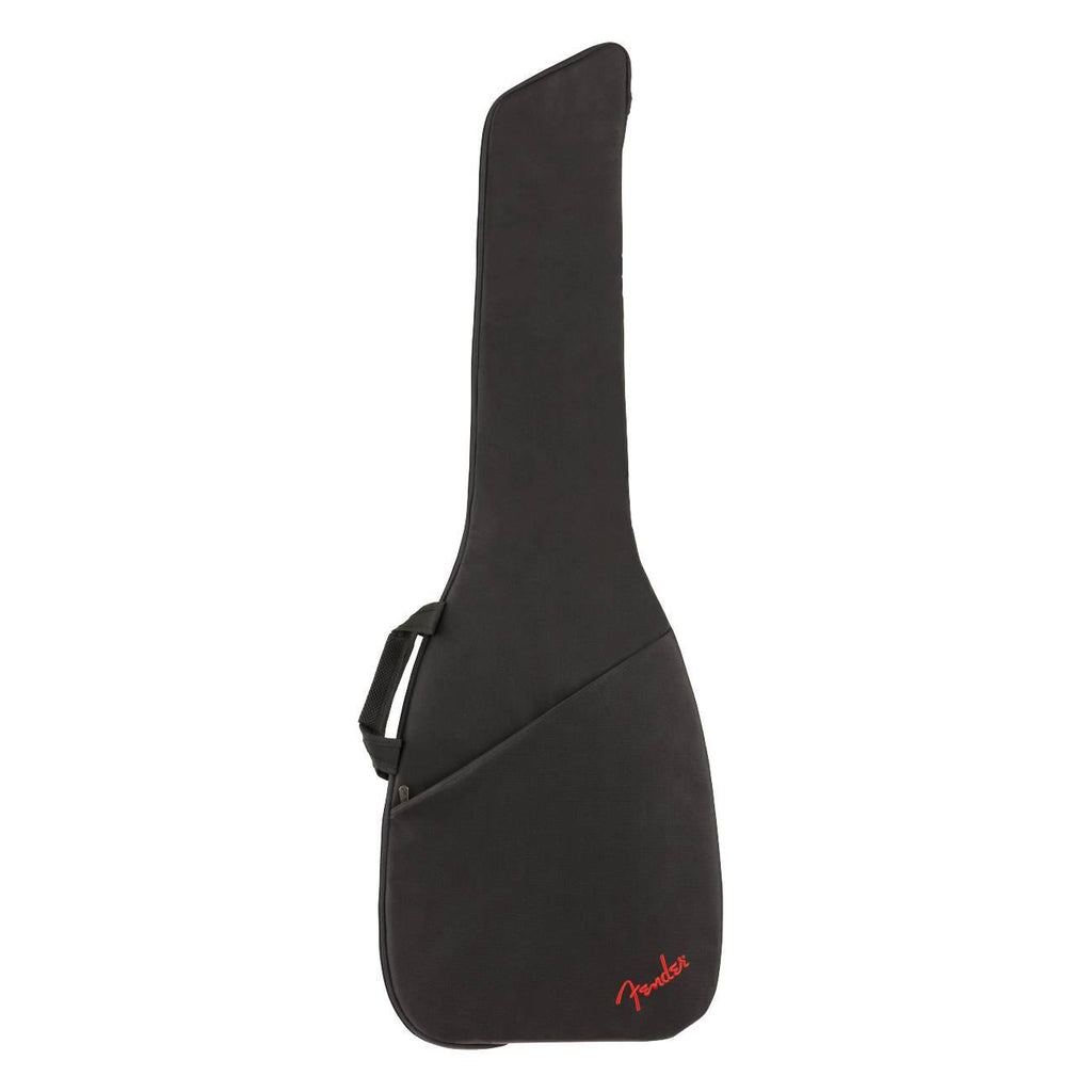 Fender Fretboard -405 electric bass gig bag in black with padded exterior and carrying straps, designed for bass guitar protection.