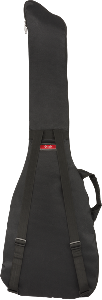 Black Fender Fretboard -405 electric bass gig bag, durable soft case with padded interior for bass guitar protection.
