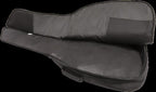 Black Fender FA405 Dreadnought guitar gig bag with padded straps and durable exterior for safe transport of acoustic guitars.