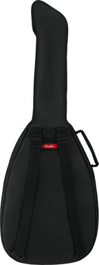Black Fender FAS405 small body acoustic guitar gig bag showing padded exterior and carrying handle.