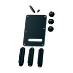 Fender Accessory Kit for Stratocaster guitar in black, includes replacement parts and tools for guitar maintenance and customization.