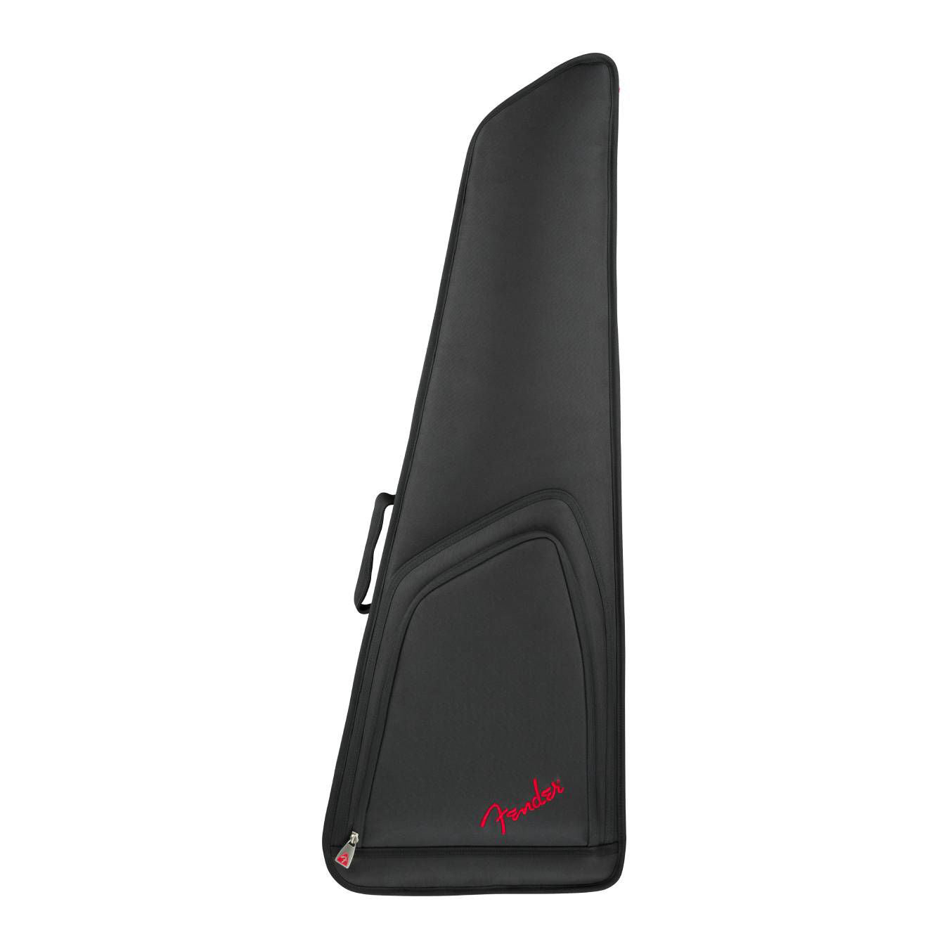 Fender FEMS 610 Mini Stratocaster and Jazz guitar gig bag in black, padded soft case for compact guitar protection.