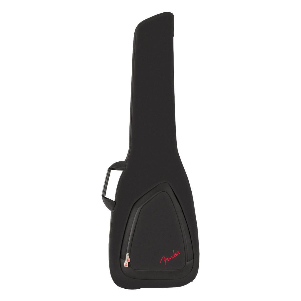 Black Fender Fretboard-610 electric bass gig bag with padded exterior and carry straps for secure transport.