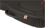 Black Fender FA610 Dreadnought guitar gig bag with padded handles and zipper closure, designed for protecting and carrying acoustic guitars.