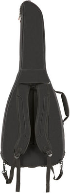Fender FE620 black electric guitar gig bag with padded shoulder straps and zippered compartments for easy transport and protection.