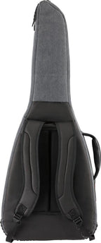 Gray denim Fender FE920 electric guitar gig bag with padded interior and carrying handles, designed for Fender electric guitars.