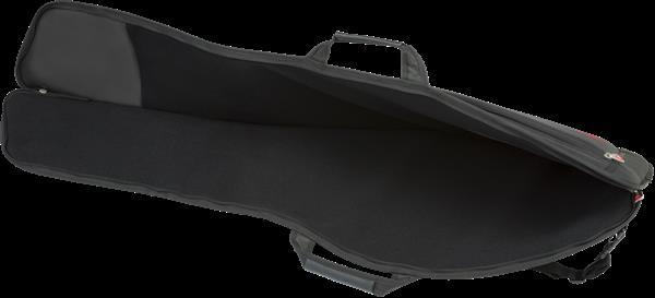 Black Fender SS 610 short scale bass guitar fretboard gig bag, padded and durable for bass guitar protection.