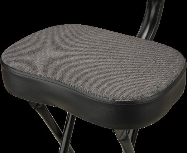 Fender 351 guitar seat and stand combo with padded seat and sturdy stand for guitar support and storage.