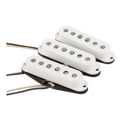 Set of three Fender Custom Shop Custom 54 Stratocaster pickups, guitar parts with vintage-style magnetic poles and copper shielding.