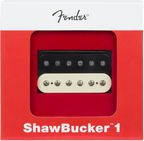 Fender ShawBucker 1 Zebra pickup showing black and white striped design for electric guitar.