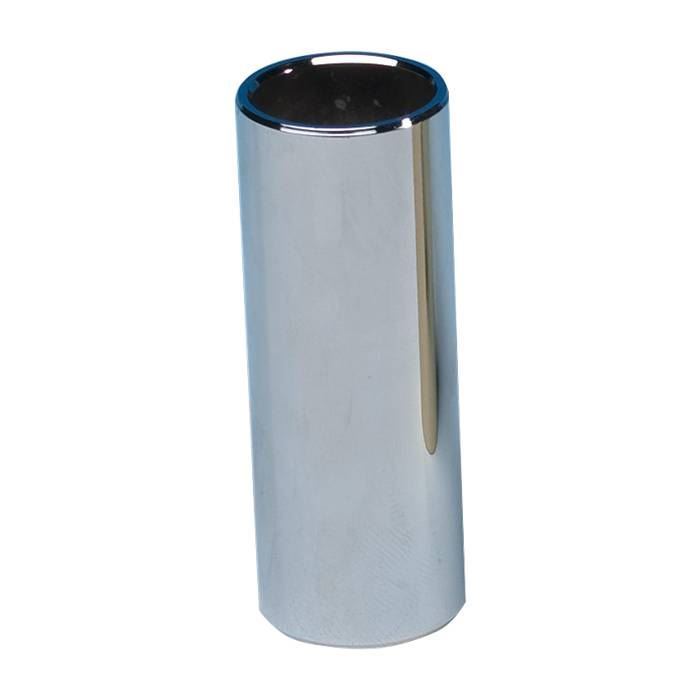 Fender chrome steel slide for guitar, medium size, used as a tonebar or slide for electric and acoustic guitars.