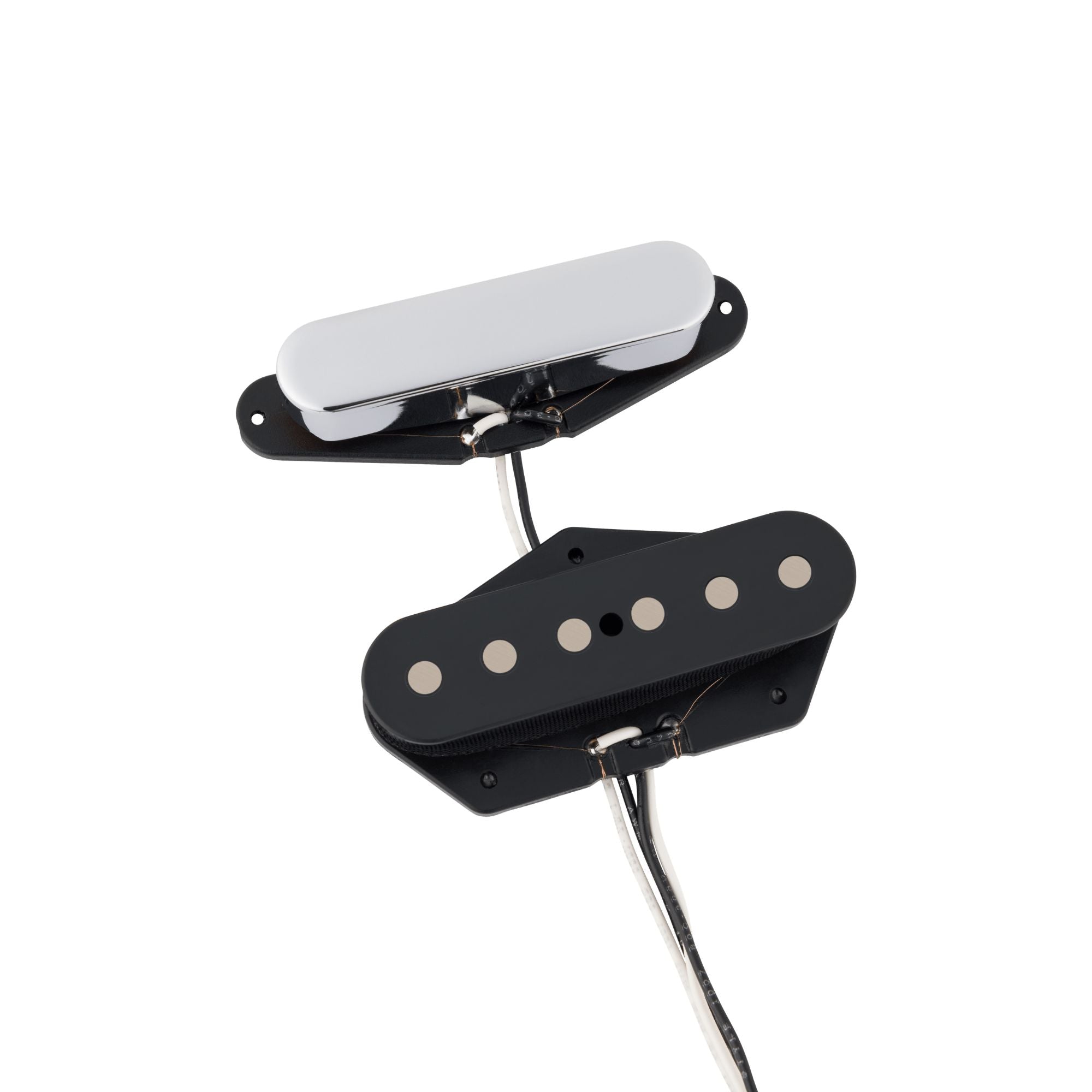 Fender Tex-Mex Hot Telecaster pickups set showing two chrome-covered electric guitar pickups for Telecaster.