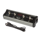 Fender four-button footswitch with 1/4 inch connector for Mustang GT guitar amplifier, used for channel and effect control.