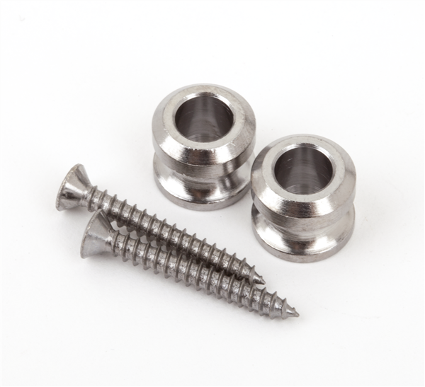 Fender American Series locking strap buttons in chrome, set of 2, for secure guitar strap attachment on electric guitars.