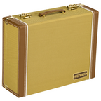 Fender Tweed Pedalboard Case Small for effects pedalboards, featuring durable tweed fabric and padded interior protection.