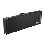 Black Fender Classic Series wood guitar case for Mustang and Duo Sonic electric guitars, with padded interior and durable exterior.