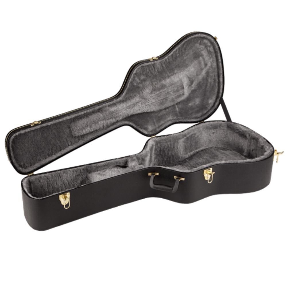 Gretsch Fender guitar case designed for G6423 Rancher with Bigsby, featuring padded interior and durable exterior for protection.