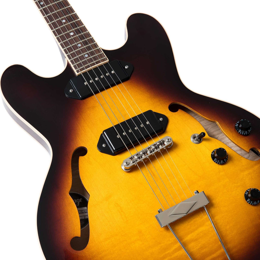 Heritage H-530 Standard hollowbody electric guitar in original sunburst finish, showing the body, neck, and headstock.