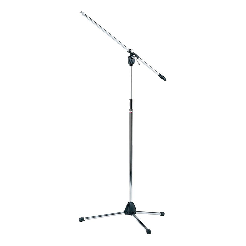 Tama MS205 chrome microphone boom stand with adjustable arm and sturdy base, ideal for studio and stage audio setups.