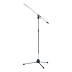Tama MS205 chrome microphone boom stand with adjustable arm and sturdy base, ideal for studio and stage audio setups.