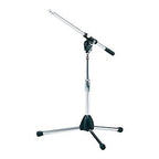 Tama MS205ST chrome short boom microphone stand with adjustable height and sturdy base for musical performances.