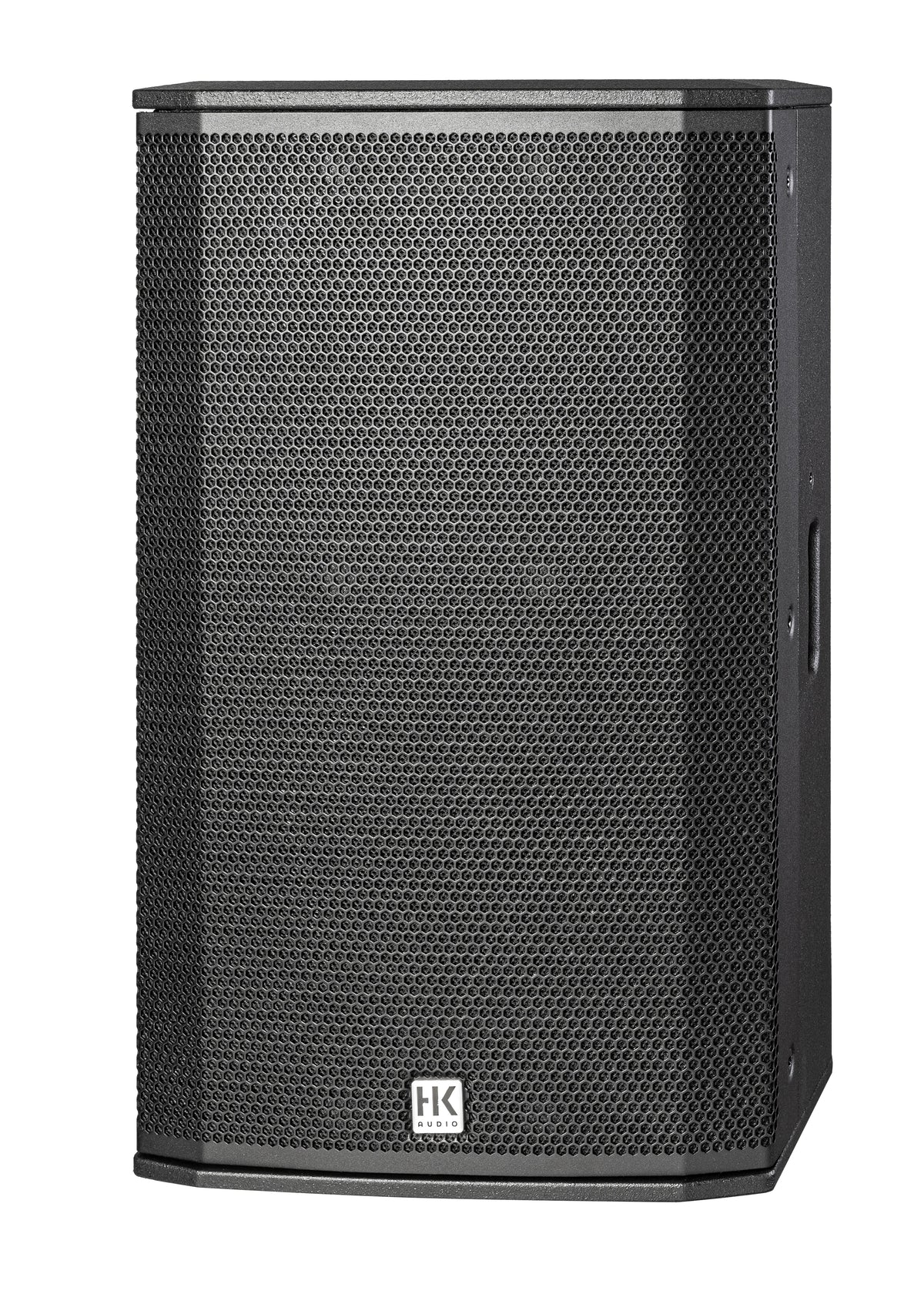 HK Audio LUNAR 112XA active PA speaker with slanted design, powered loudspeaker for professional sound reinforcement.