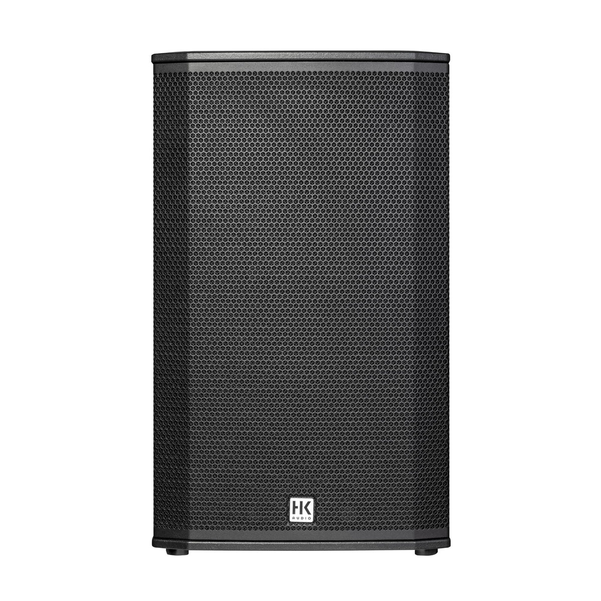 HK Audio LUNAR 112XA active PA speaker with integrated amplifier and sleek black design, ideal for live sound reinforcement.