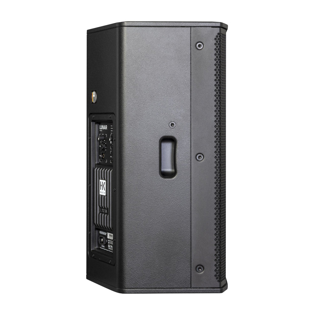 HK Audio LUNAR 112XA active PA speaker with built-in amplifier and sleek design, ideal for professional sound reinforcement.