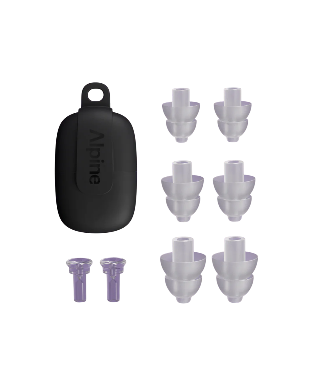 Alpine PartyPlug Earplugs Pack w/Case (-19dB) - Transparent