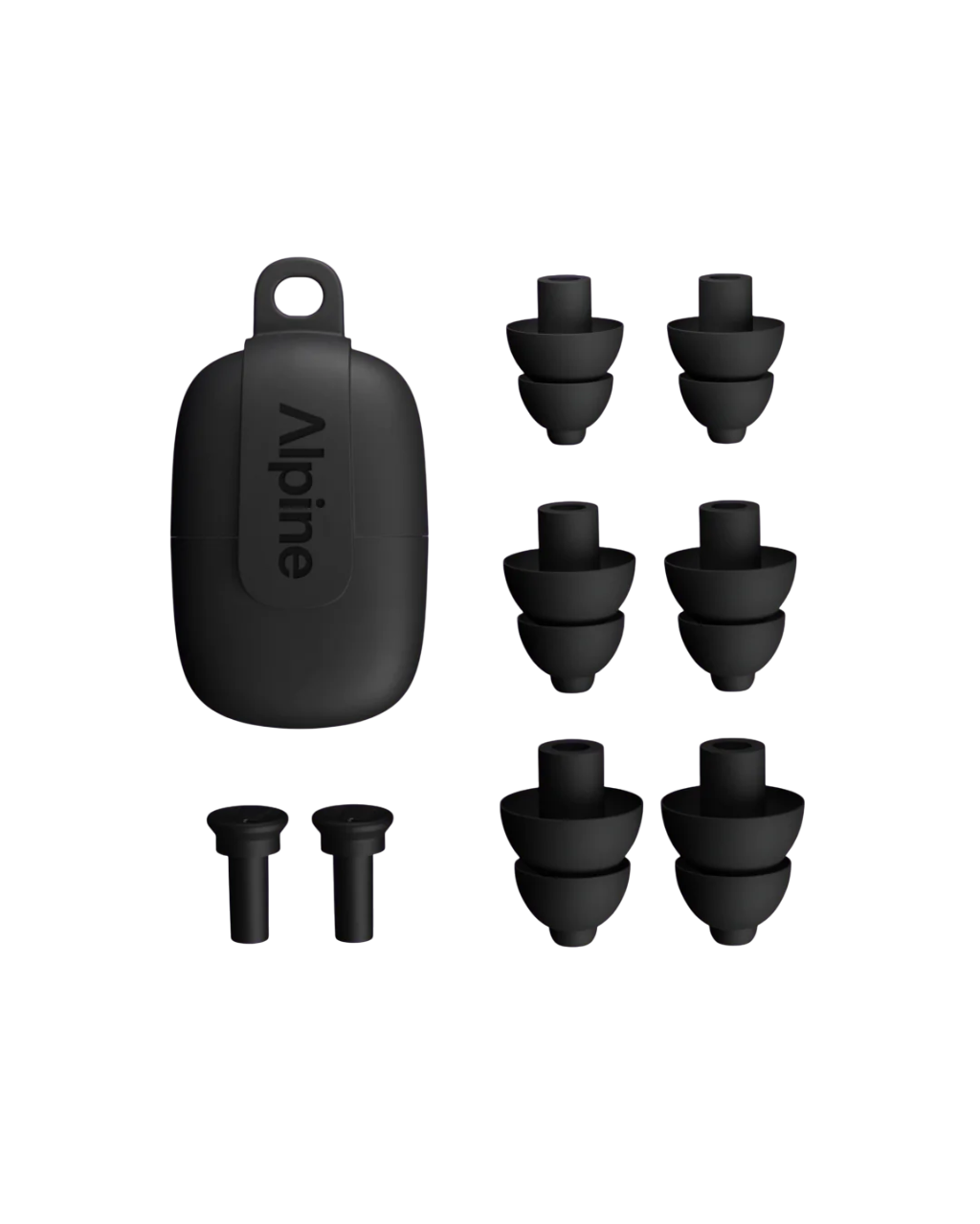 Alpine PartyPlug Earplugs Pack w/Case (-19dB) - Black