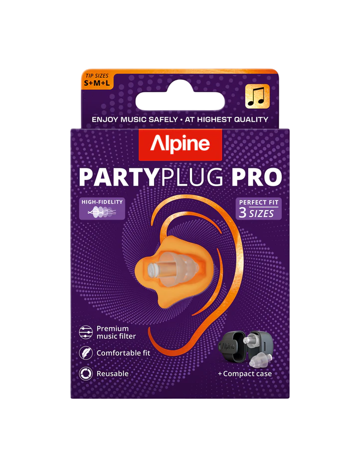 Alpine PartyPlug Pro EarPlug Pros Pack w/Case (-21dB) - Transparent