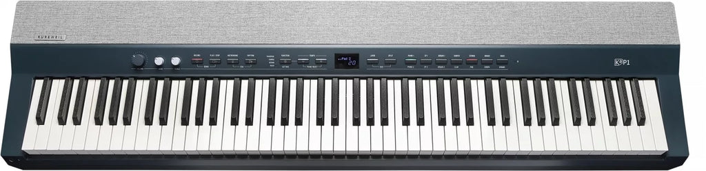 Kurzweil KA P1 LB portable digital piano with 88 keys, compact design, and built-in speakers, ideal for musicians on the go.